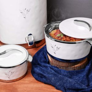 Metallic Copper Food Warmer & Water Cooler Set